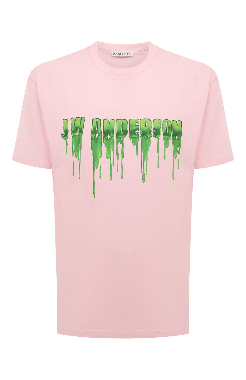 Хлопковая футболка JW ANDERSON светло-розового цвета по цене 21000 руб., арт. JT0098PG0980 391, фото 1 Хлопковая футболка JW ANDERSON, арт. JT0098PG0980 391, фото 1