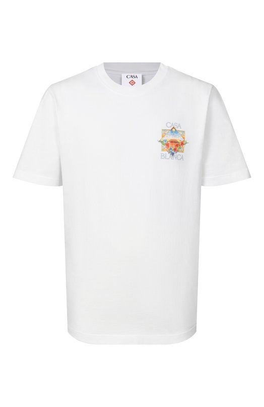 Хлопковая футболка Casablanca M-SS26-JTS-001-13 Белый M-SS26-JTS-001-13
