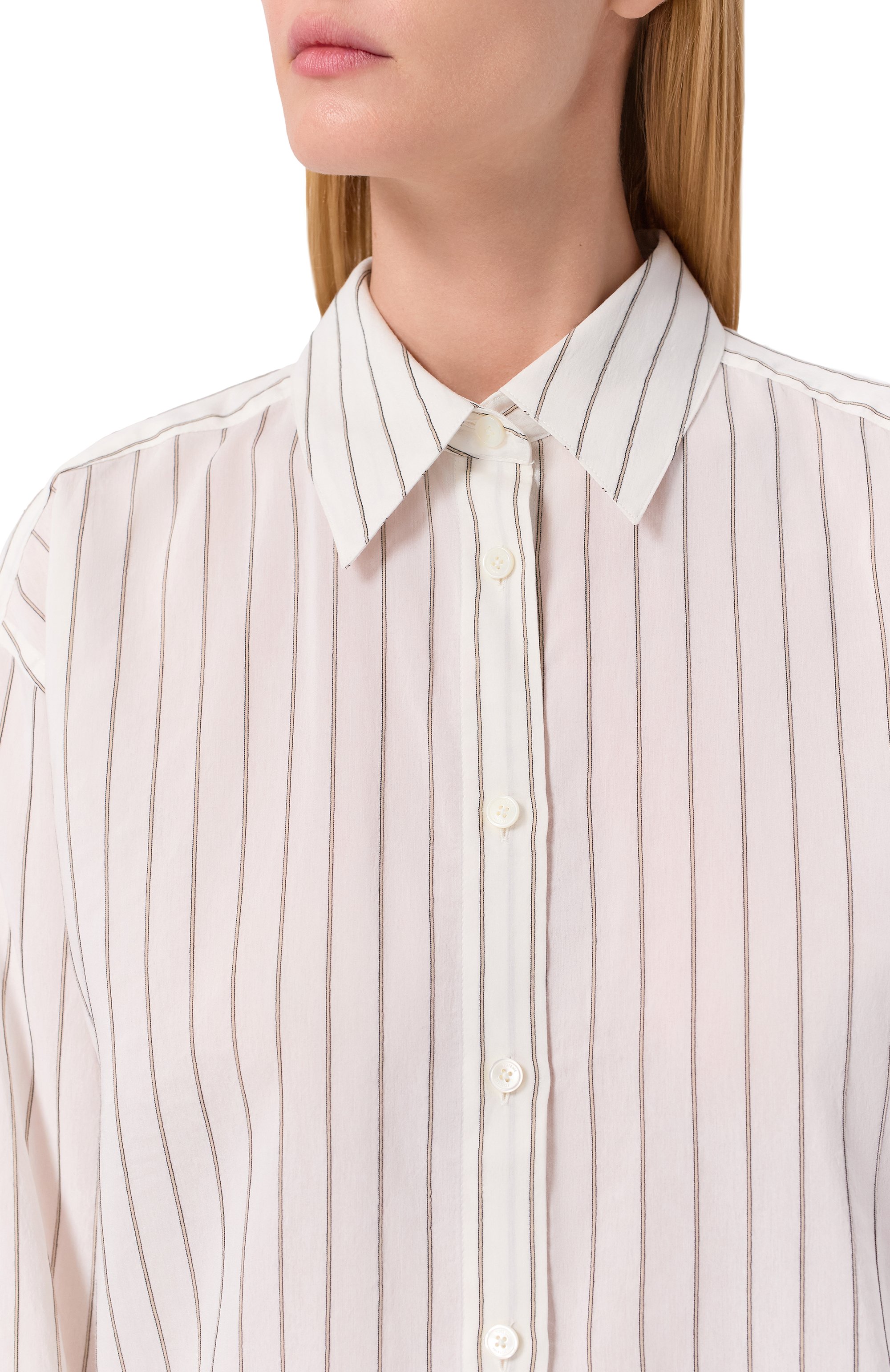 Рубашка из вискозы и шелка TOTEME, арт. 253-WRT0480-FB0439, фото 5