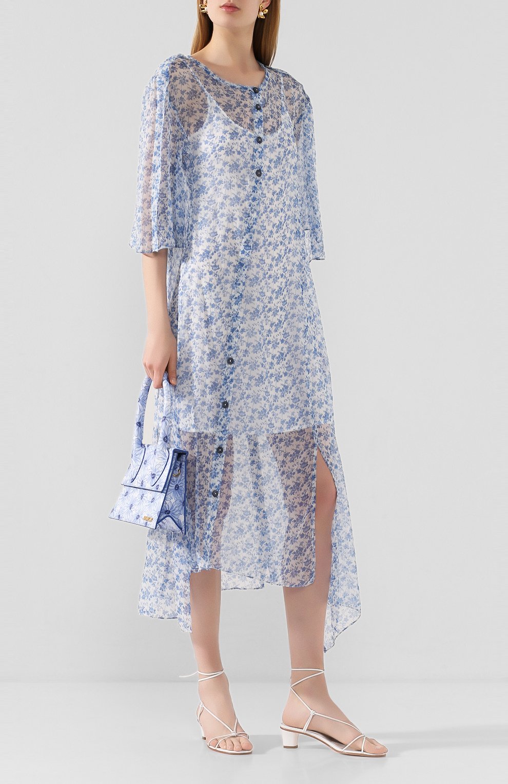 Шелковое платье ACNE STUDIOS голубого цвета по цене 84750 руб., арт. A20180, фото 2 Шелковое платье ACNE STUDIOS, арт. A20180, фото 2