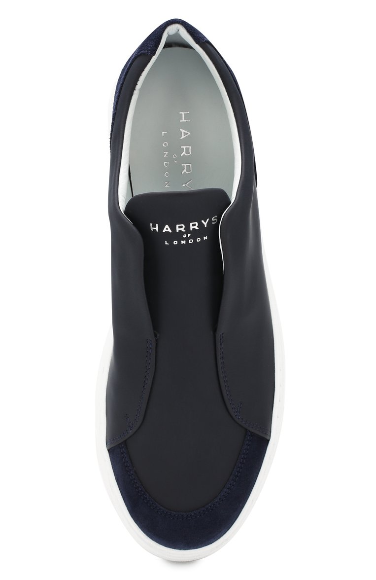 Мужские кожаные кеды HARRYS OF LONDON темно-синего цвета, арт. JAUNTY TECH LEATHER/SUEDE | Фото 5 (Материал внутренний: Натуральная кожа; Подошва: Плоская; Статус проверки: Проверена категория; Материал утеплителя: Без утеплителя; Стили: Классический; Драгоценные камни: Проставлено; Материал сплава: Проставлено; Материал внешний: Натуральная кожа; Кросс-КТ: Низкие)
