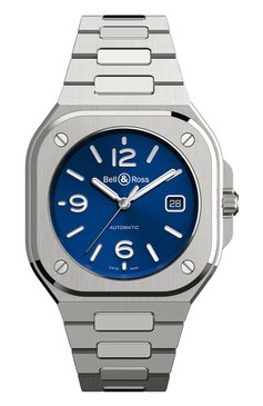 Мужские часы br 05 BELL & ROSS бесцветного цвета, арт. BR05A-BLU-ST/SST | Фото 1 (Механизм: Автомат; Материал корпуса: Сталь; Региональные ограничения белый список (Axapta Mercury): Не проставлено; Нос: Не проставлено; Цвет циферблата: Синий; Ограничения доставки: m-style)