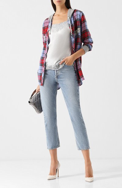 Однотонный топ с кружевной отделкой ERMANNO ERMANNO SCERVINO, арт. 43 T T007 RVI, фото 2