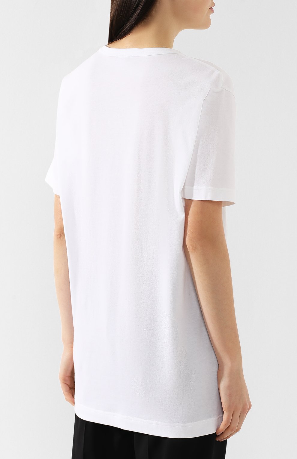 Хлопковая футболка YOHJI YAMAMOTO белого цвета по цене 18150 руб., арт. YZ-T01-670, фото 4 Хлопковая футболка YOHJI YAMAMOTO, арт. YZ-T01-670, фото 4