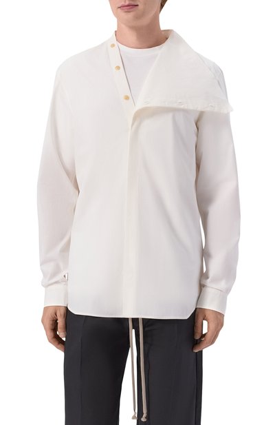 Хлопковая рубашка RICK OWENS белого цвета по цене 86850 руб., арт. RU02F4299/P, фото 3 Хлопковая рубашка RICK OWENS, арт. RU02F4299/P, фото 3