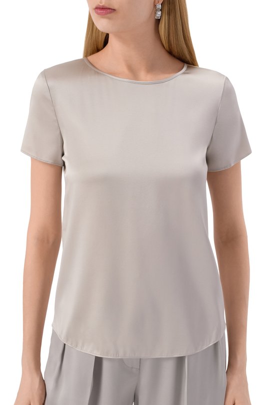 Атласный топ Emporio Armani 8N2K15/2NXXZ Серый  8N2K15/2NXXZ Фото 5