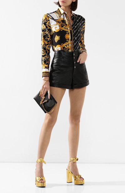 Кожаные босоножки bianca SAINT LAURENT, арт. 606716/0XQ00, фото 2