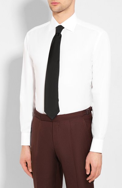 Хлопковая сорочка с воротником акула BRIONI белого цвета по цене 59950 руб., арт. RCLU36/PZ034, фото 4 Хлопковая сорочка с воротником акула BRIONI, арт. RCLU36/PZ034, фото 4