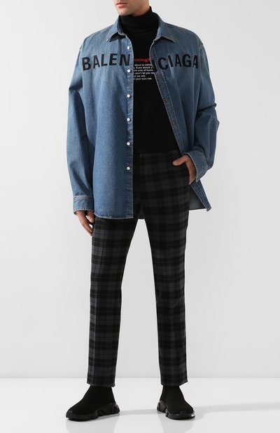 Джинсовая рубашка BALENCIAGA синего цвета по цене 55100 руб., арт. 600280/TYE24, фото 2 Джинсовая рубашка BALENCIAGA, арт. 600280/TYE24, фото 2