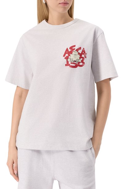 Хлопковая футболка AECA WHITE светло-серого цвета по цене 12090 руб., арт. AWCMSSBDTTSST001C0.WHITE (L), фото 3 Хлопковая футболка AECA WHITE, арт. AWCMSSBDTTSST001C0.WHITE (L), фото 3