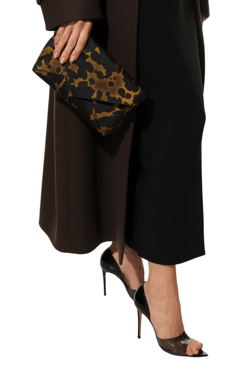 Женский клатч DRIES VAN NOTEN хаки цвета, арт. 222-031507-703 | Фото 2 (Размер: medium; Материал: Текстиль; Женское Кросс-КТ: Клатч-клатчи)