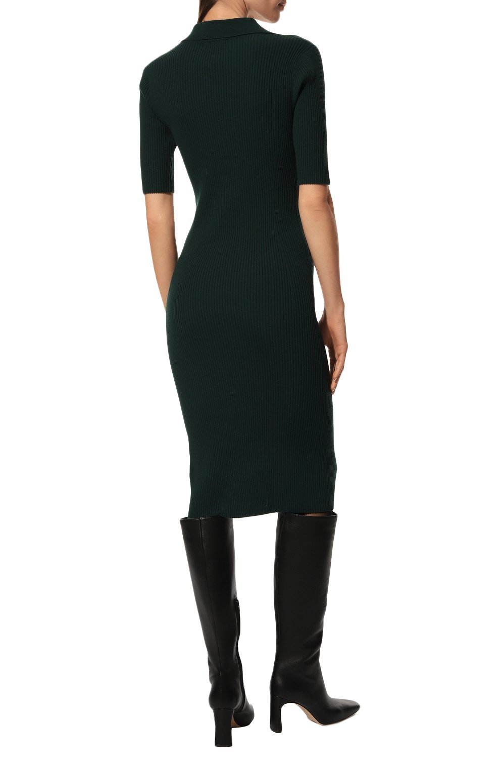 Шерстяное платье DRIES VAN NOTEN темно-зеленого цвета по цене 88400 руб., арт. 222-011262-5715, фото 4 Шерстяное платье DRIES VAN NOTEN, арт. 222-011262-5715, фото 4