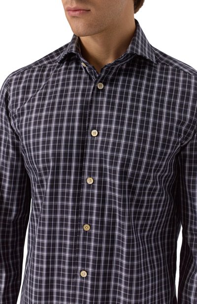 Хлопковая сорочка KITON черного цвета по цене 76300 руб., арт. UCCH0948136, фото 5 Хлопковая сорочка KITON, арт. UCCH0948136, фото 5