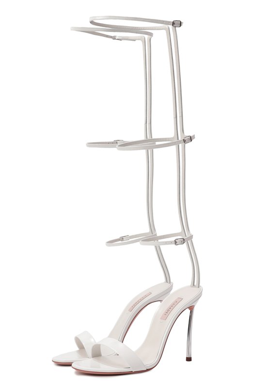 Кожаные босоножки Blade 100 Casadei 1L347J100M/C2327 Белый 1L347J100M/C2327