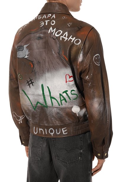 Кожаный бомбер UNIQUE AS DUCK, арт. KOZK1, фото 4