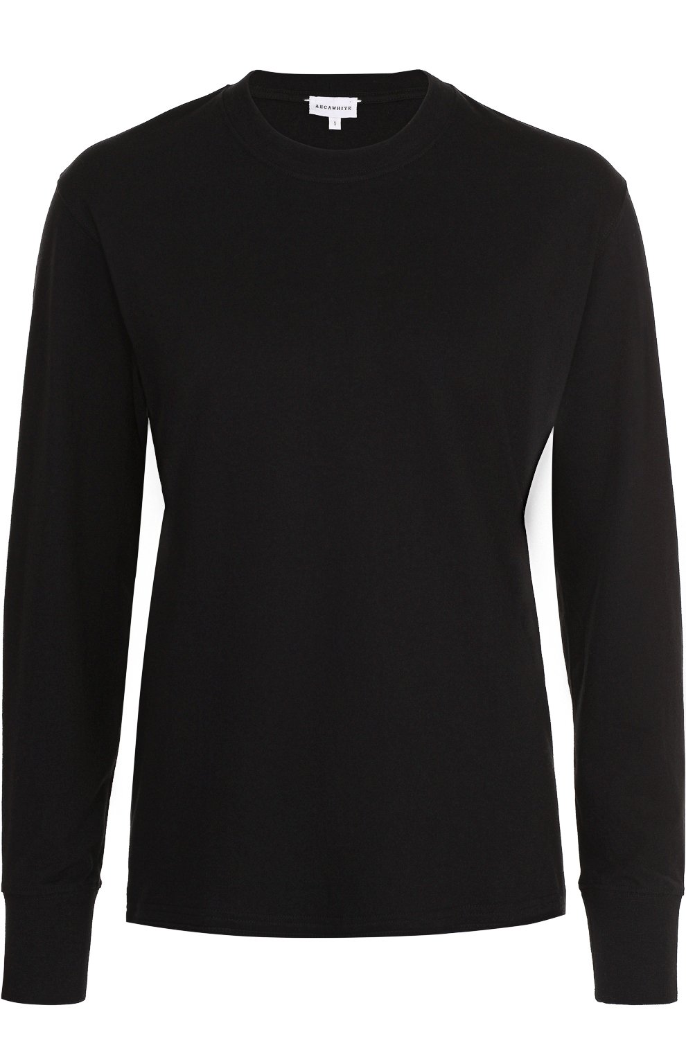 Хлопковый лонгслив с круглым вырезом AECA WHITE, арт. L0NG SLEEVE TEE LIGHT, фото 1