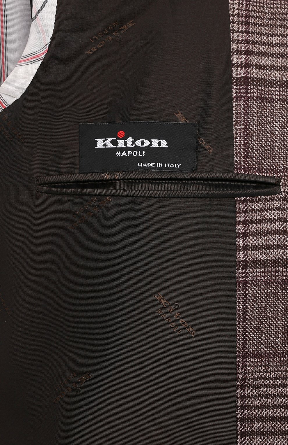 Пиджак из шерсти и кашемира KITON коричневого цвета по цене 899500 руб., арт. UG81K0124E22, фото 8 Пиджак из шерсти и кашемира KITON, арт. UG81K0124E22, фото 8