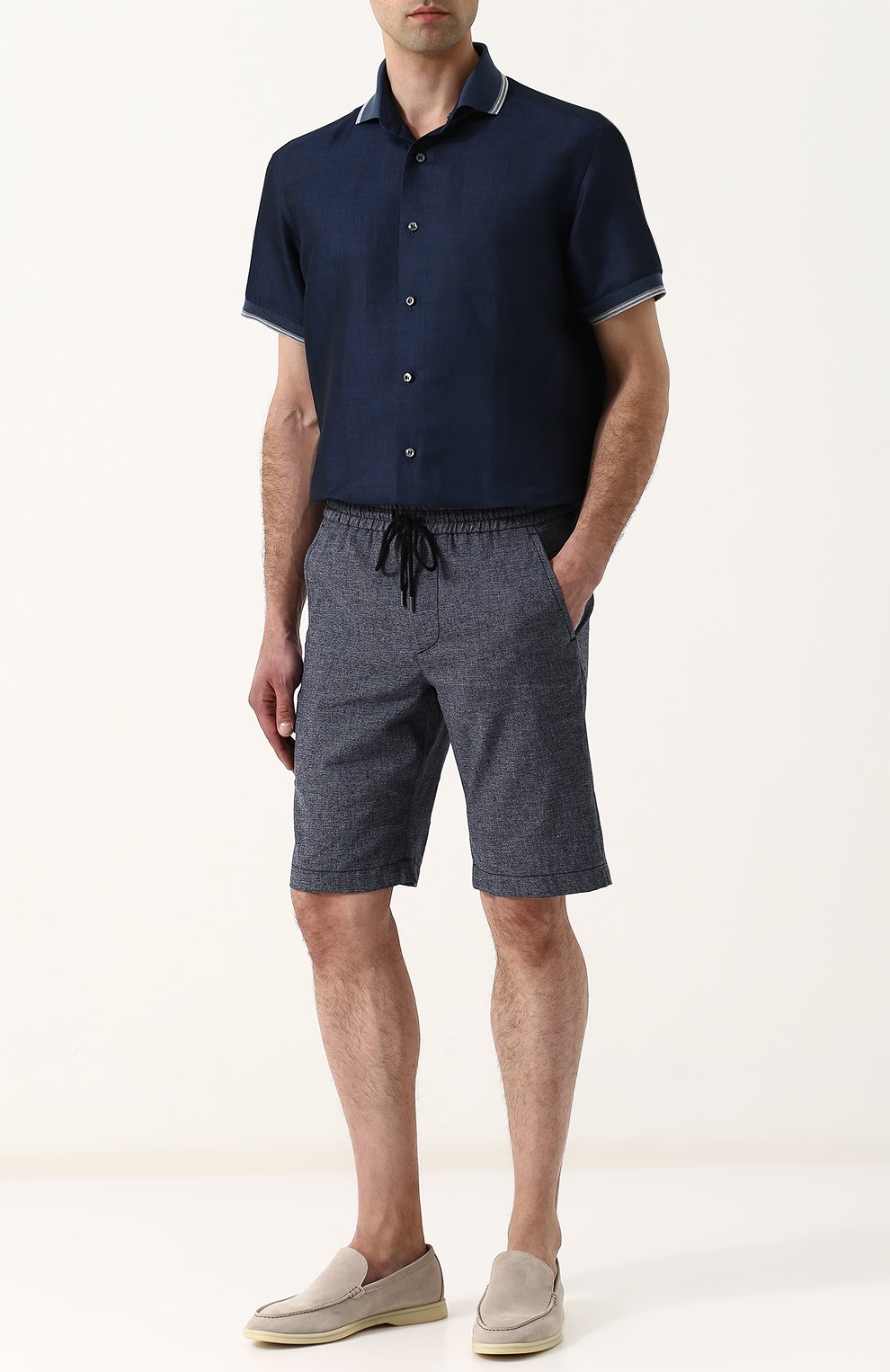 Рубашка с короткими рукавами из смеси льна и хлопка BRIONI, арт. SC321G/P3118, фото 2