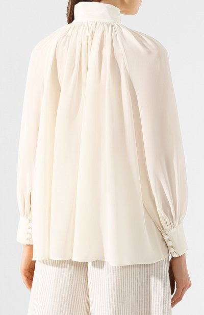 Шелковая блузка ZIMMERMANN белого цвета по цене 49100 руб., арт. 7676TRSUP, фото 4 Шелковая блузка ZIMMERMANN, арт. 7676TRSUP, фото 4
