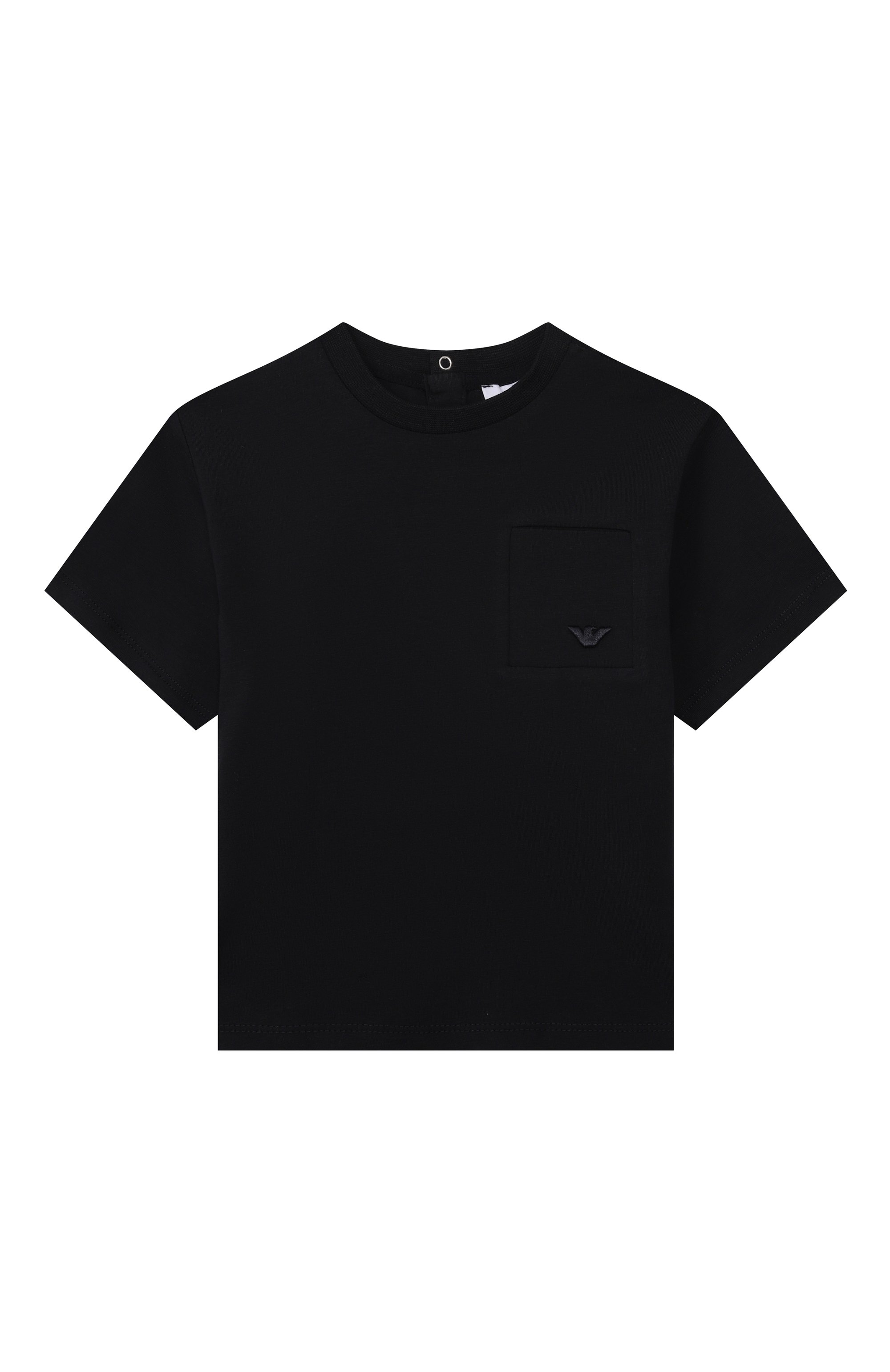 Хлопковая футболка EMPORIO ARMANI темно-синего цвета по цене 8775 руб., арт. EB001326/AF21808, фото 1 Хлопковая футболка EMPORIO ARMANI, арт. EB001326/AF21808, фото 1