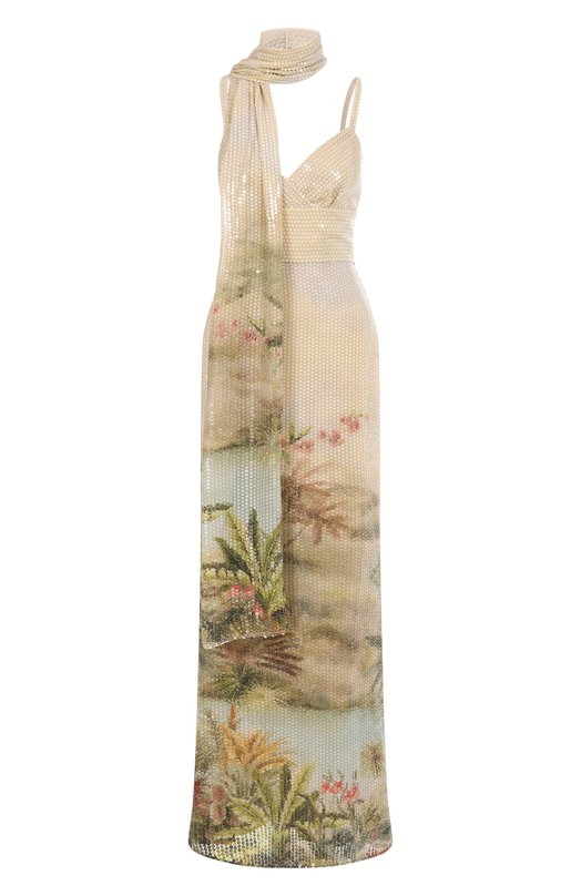 Платье с отделкой пайетками Elie Saab D0632PS25_SET Кремовый D0632PS25_SET