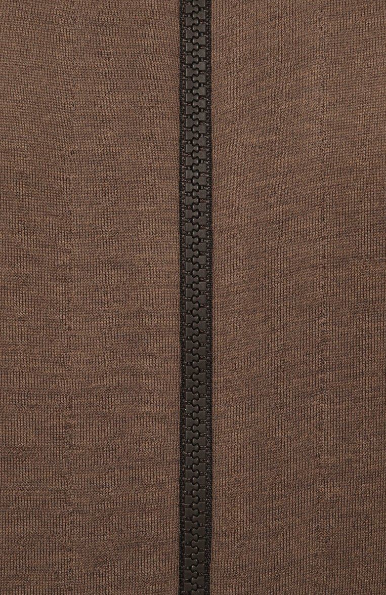 Женский толстовка из хлопка и шелка BRUNELLO CUCINELLI коричневого цвета, арт. MD828SM606 | Фото 6 (Рукава: Длинные; Материал внешний: Хлопок, Шелк; Длина (для топов): Стандартные; Стили: Спорт-шик; Женское Кросс-КТ: Кардиган-одежда)