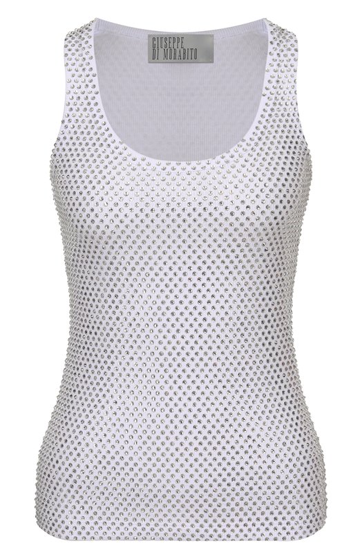 Топ с отделкой стразами Giuseppe di Morabito 06PST0257FC 16414 Белый 06PST0257FC 16414