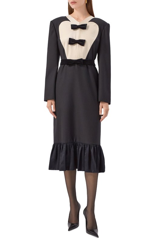 Шерстяное платье Valentino 6B0VADH0/8VB Чёрный  6B0VADH0/8VB Фото 3