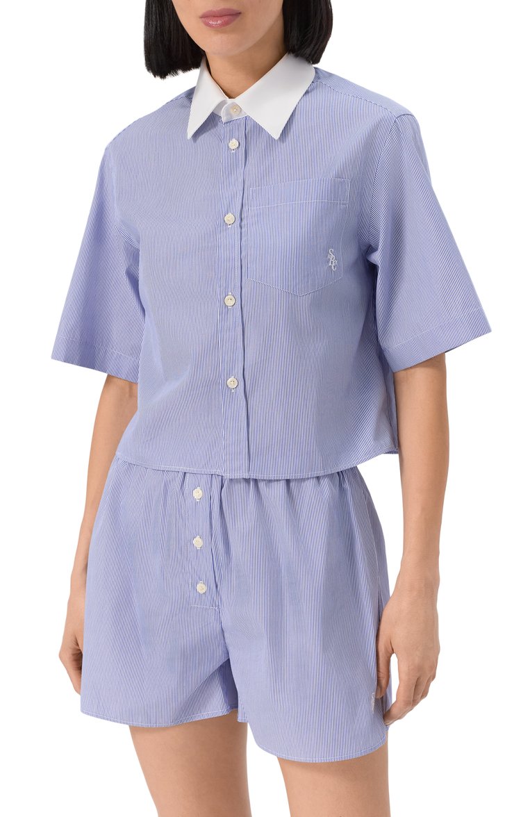 Хлопковая рубашка SPORTY AND RICH, арт. SI018606302ST02, фото 3