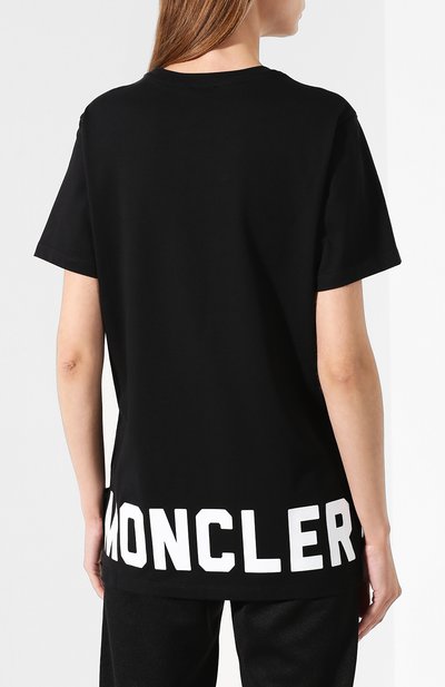 Хлопковая футболка MONCLER черного цвета по цене 18800 руб., арт. E2-093-80916-50-V8094, фото 4 Хлопковая футболка MONCLER, арт. E2-093-80916-50-V8094, фото 4