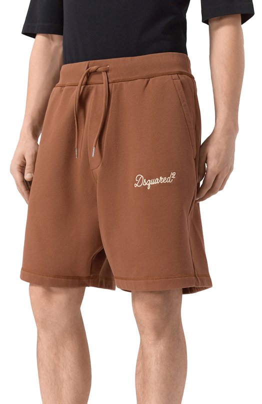 Хлопковые шорты Dsquared2 S74MU0969/D25029 Коричневый  S74MU0969/D25029 Фото 3