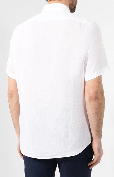 Льняная рубашка BOSS белого цвета по цене 11500 руб., арт. 50405698, фото 4 Льняная рубашка BOSS, арт. 50405698, фото 4