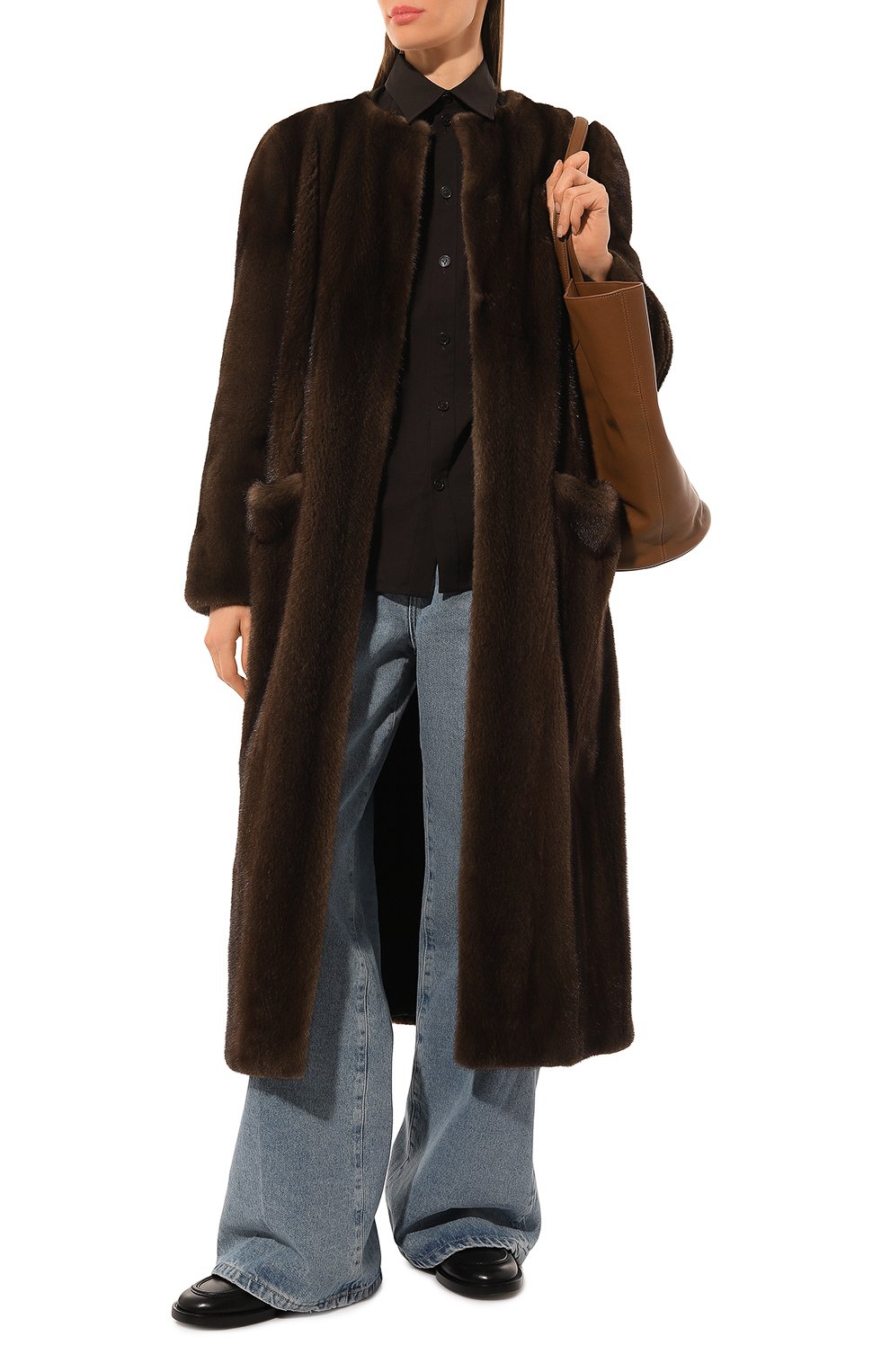 Шуба из меха норки GIULIA GURMAN темно-коричневого цвета по цене 1018080 руб., арт. CJ22342125DB5, фото 2 Шуба из меха норки GIULIA GURMAN, арт. CJ22342125DB5, фото 2