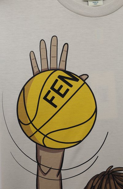 Хлопковая футболка FENDI, арт. JMI446/7AJ, фото 3