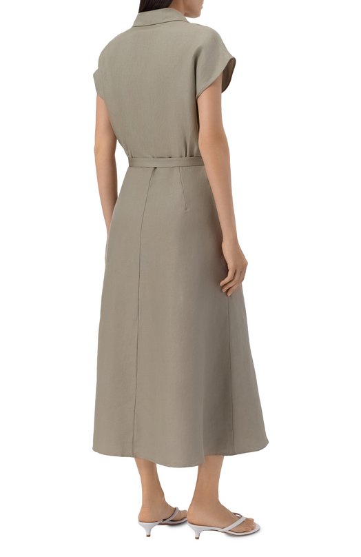 Платье изо льна и шелка MVST M26.2PW.D017/F123 Хаки  M26.2PW.D017/F123 Фото 3