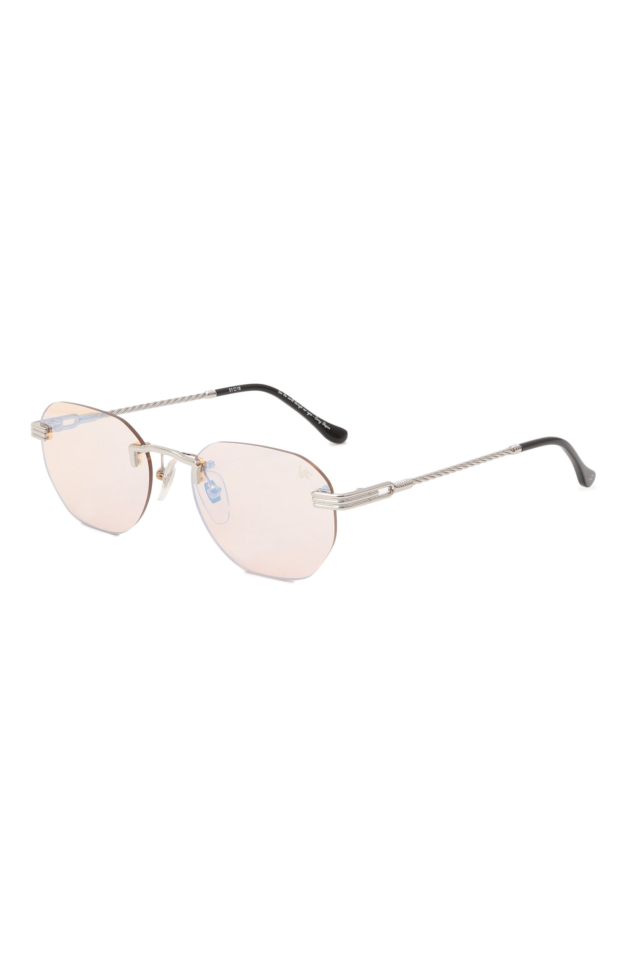 Солнцезащитные очки VINTAGE FRAMES, арт. DETR0IT PLAYER 24KT WHITE G0LD/BLUE PEACH, фото 1