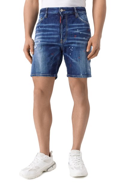 Джинсовые шорты DSQUARED2 синего цвета по цене 61550 руб., арт. S74MU0884/S30664, фото 3 Джинсовые шорты DSQUARED2, арт. S74MU0884/S30664, фото 3