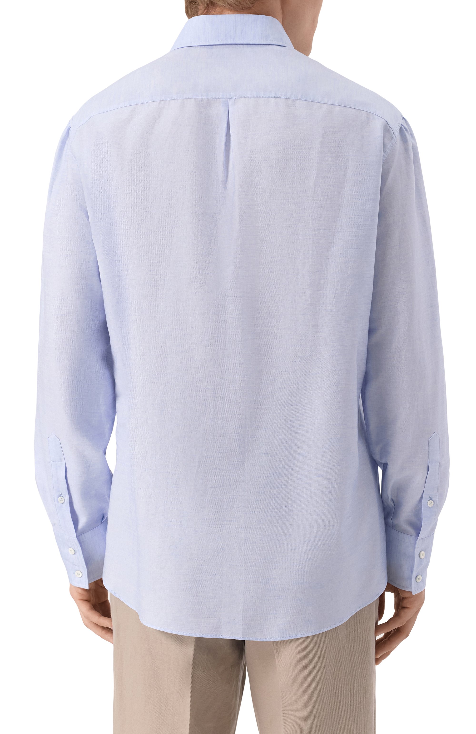 Рубашка из хлопка и льна BRUNELLO CUCINELLI, арт. MR6250028, фото 4