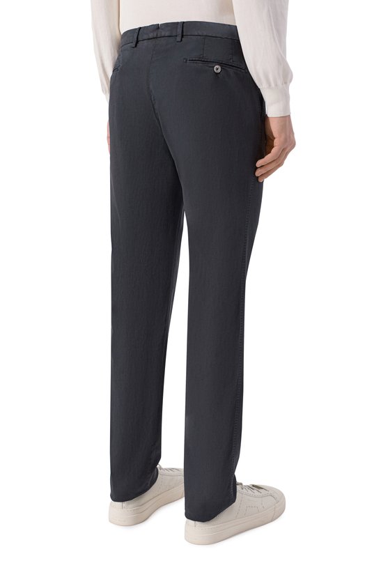 Брюки из хлопка и шелка Marco Pescarolo SLIM80/5300 Чёрный  SLIM80/5300 Фото 4