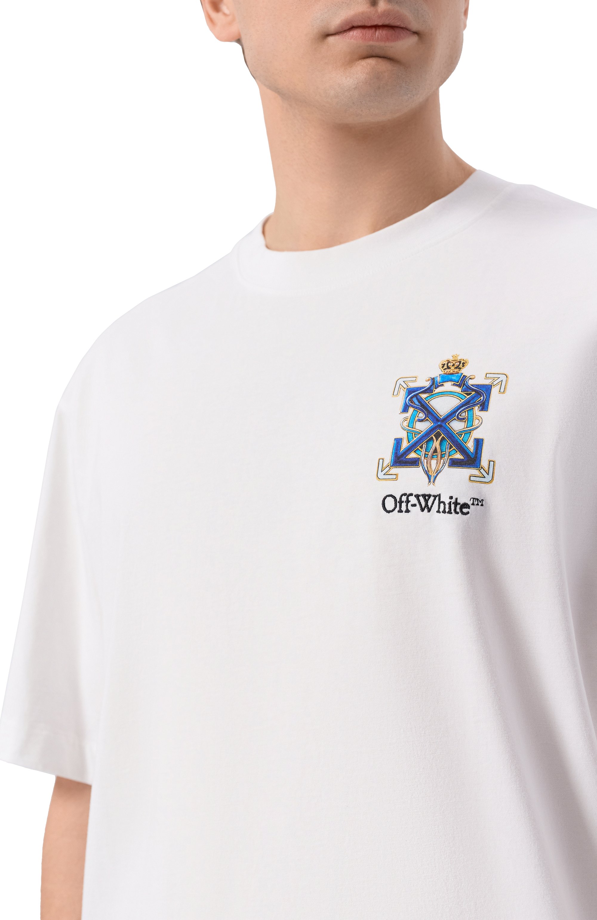 Хлопковая футболка OFF-WHITE, арт. 0MAA120S26JER003, фото 5