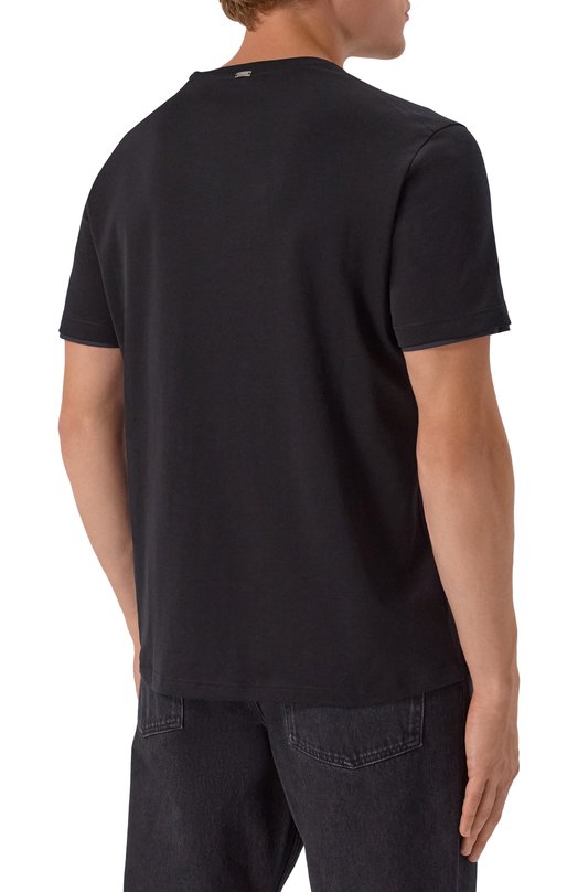 Хлопковая футболка Herno JG00031UR/52052 Чёрный  JG00031UR/52052 Фото 4