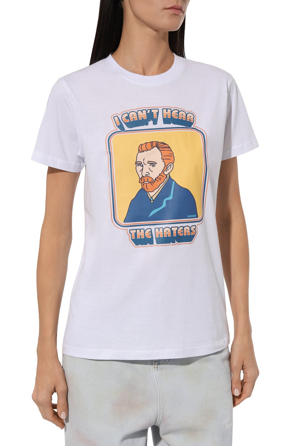 Хлопковая футболка LOOM BY RODINA белого цвета по цене 7900 руб., арт. LBR-TSH03, фото 3 Хлопковая футболка LOOM BY RODINA, арт. LBR-TSH03, фото 3