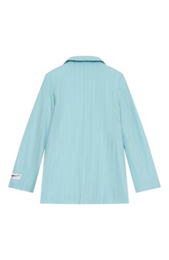 Детский жакет MSGM KIDS бирюзового цвета, арт. S5MSJGJK212 | Фото 2 (Материал подклада: Хлопок; Рукава: Длинные; Материал внешний: Синтетический материал; Девочки Кросс-КТ: Жакет-одежда; Автоматизация ТО: Проставлено; Автоматизация состава: Проставлено; Ростовка одежда: 8 лет | 128 см, 10 - 11 лет | 140 - 146см, 12 лет | 152 см, 16 лет | 164 см)