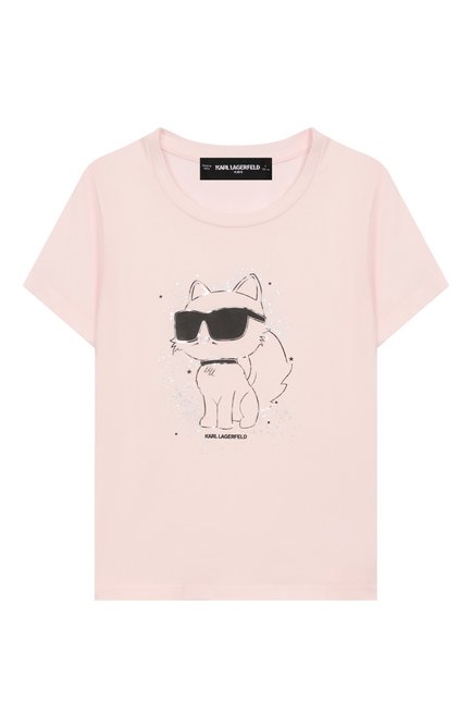 Хлопковая футболка KARL LAGERFELD KIDS, арт. Z30942