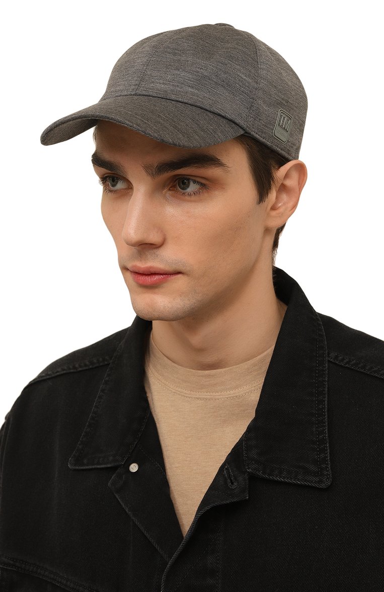 Мужская шерстяная бейсболка ZEGNA серого цвета, арт. Z4I60/B2A | Фото 2 (Материал: Шерсть, Текстиль; Статус проверки: Проверено, Проверена категория; Нос: Не проставлено)