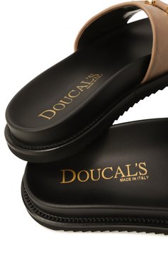 Женские кожаные шлепанцы DOUCAL'S бежевого цвета, арт. DD8800CASTPF777 | Фото 7 (Материал внешний: Натуральная кожа; Подошва: Плоская; Материал внутренний: Натуральная кожа)