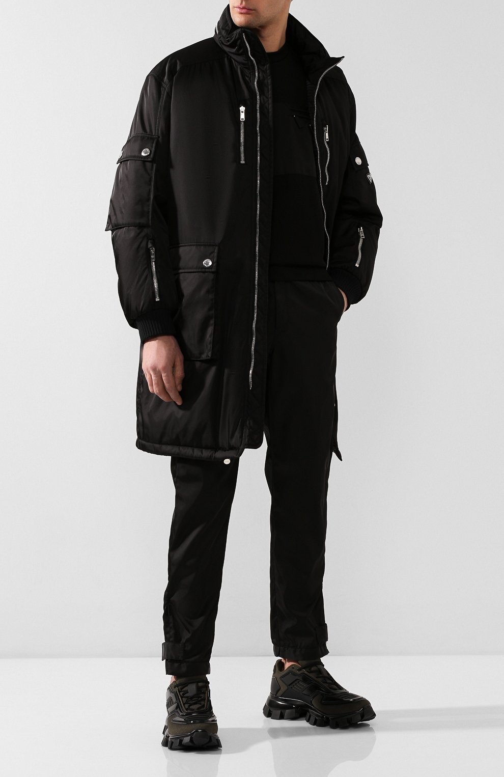 Текстильные кроссовки PRADA, арт. 2EG293-3KZU-F0P80, фото 2