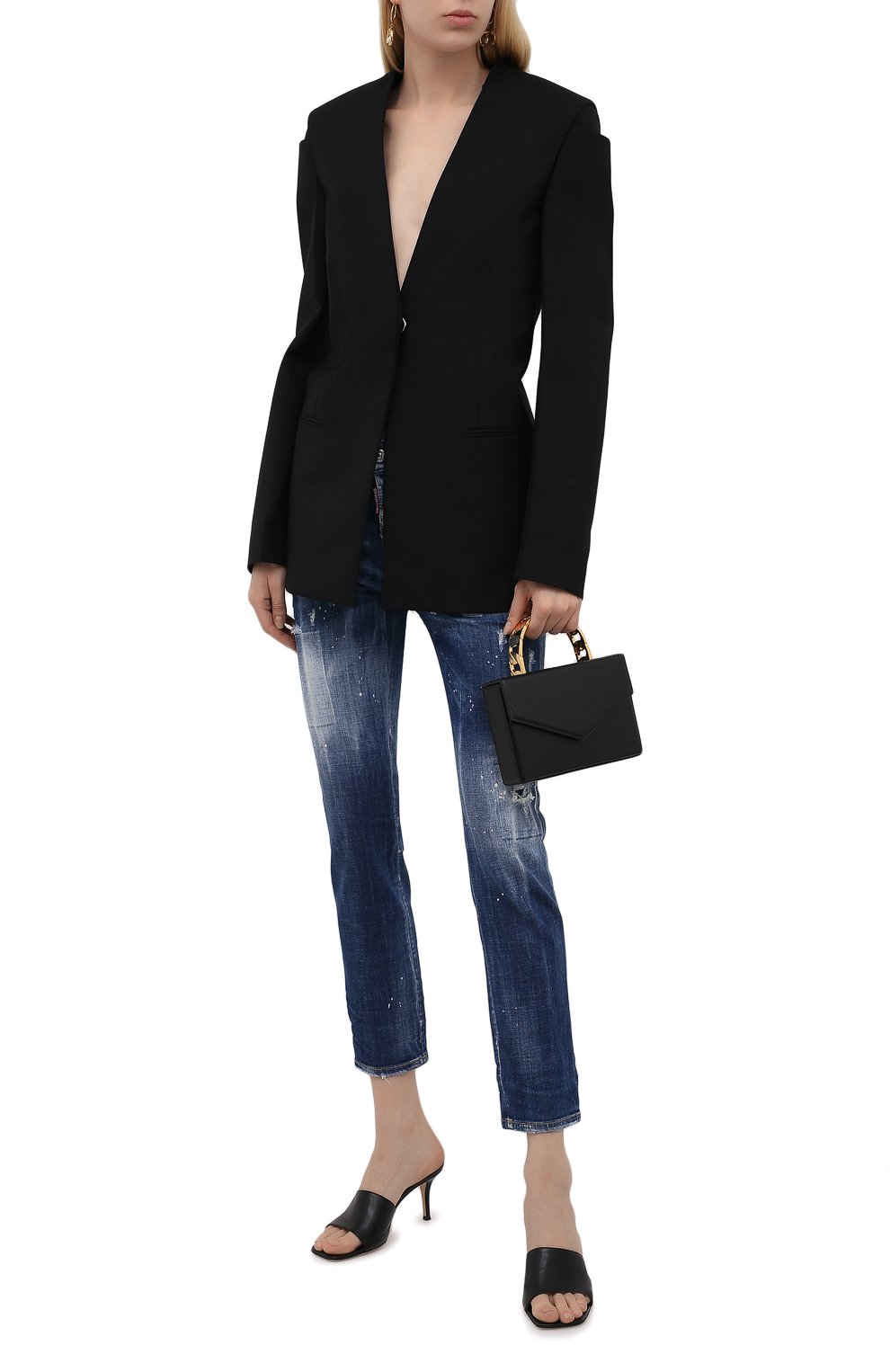 Джинсы DSQUARED2 темно-синего цвета по цене 62150 руб., арт. S80LA0028/S30342, фото 2 Джинсы DSQUARED2, арт. S80LA0028/S30342, фото 2