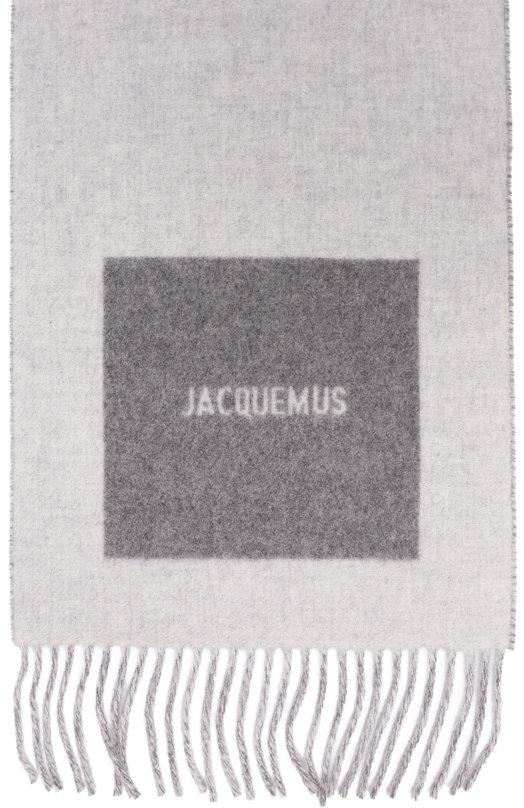 Шерстяной шарф Jacquemus 24HACU00579/A0T4044 Серый  24HACU00579/A0T4044 Фото 4