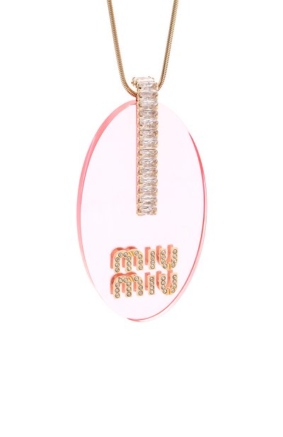 Колье MIU MIU розового цвета по цене 78000 руб., арт. 5JC817-2DNZ-F0OSO, фото 3 Колье MIU MIU, арт. 5JC817-2DNZ-F0OSO, фото 3